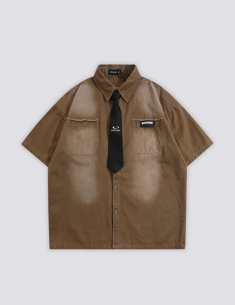 Chemise avec Cravate marron