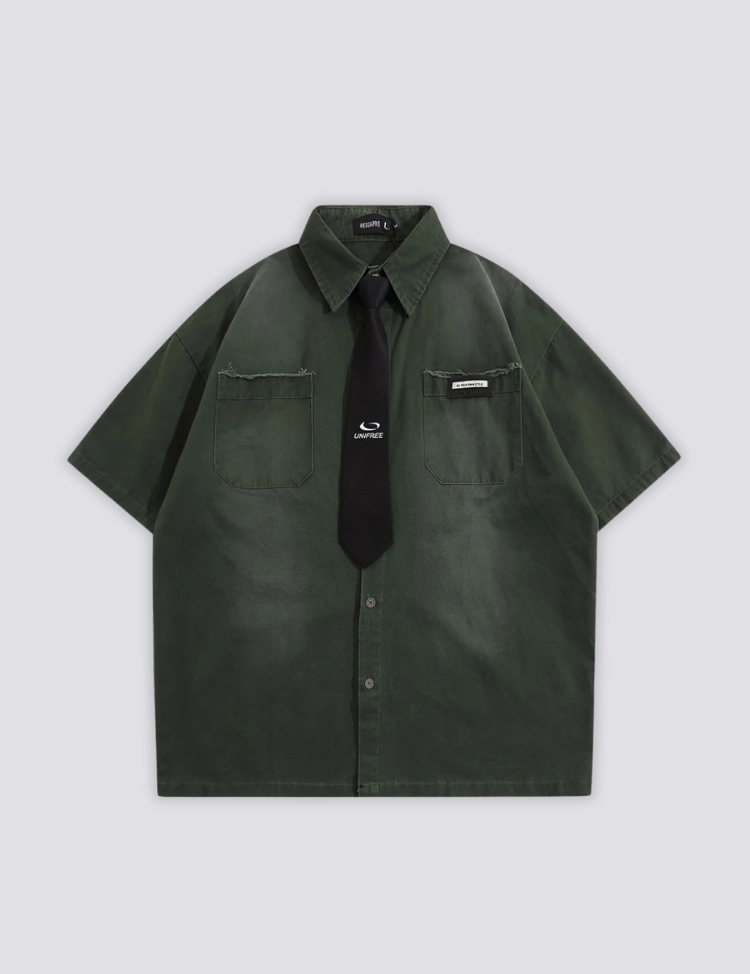 Chemise avec Cravate vert
