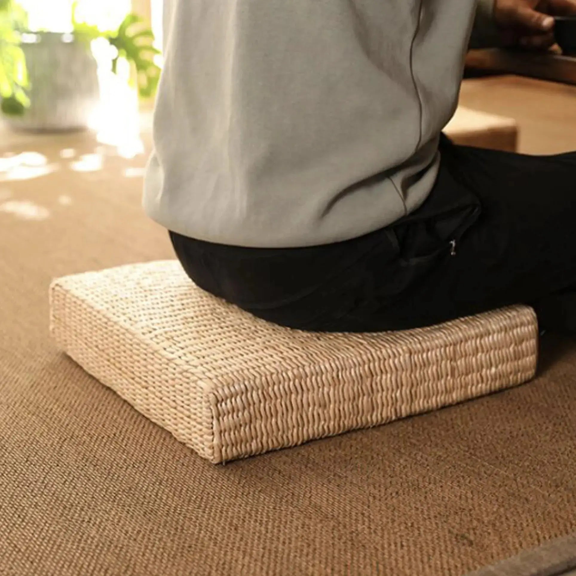 Coussin japonais carré en tatami 'Mokiro' Japanstreet