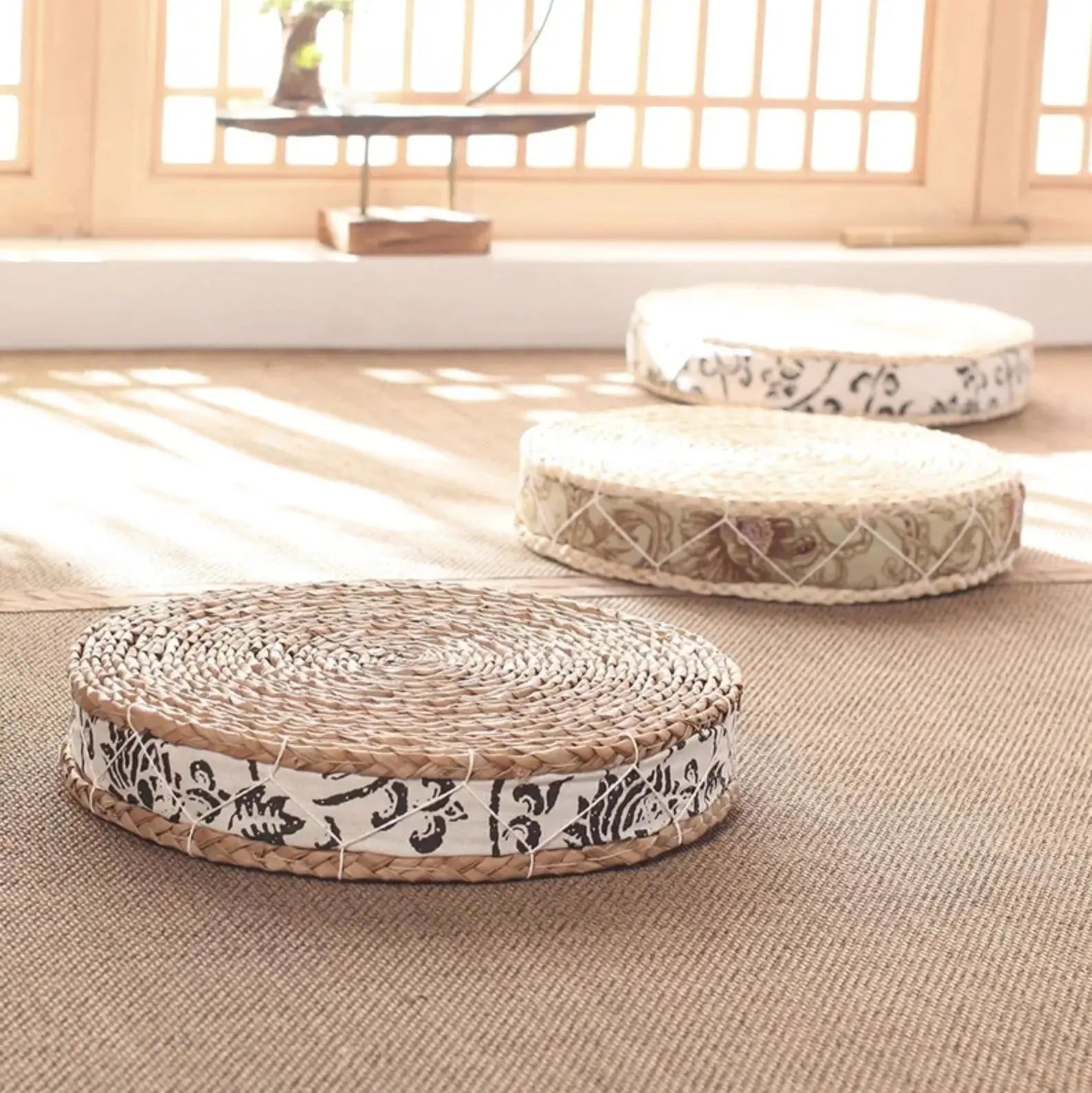Coussin japonais de sol en paille 'Anjo' Japanstreet