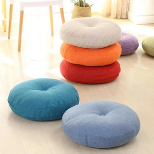 Coussin japonais rond monochrome 'Kadoma'