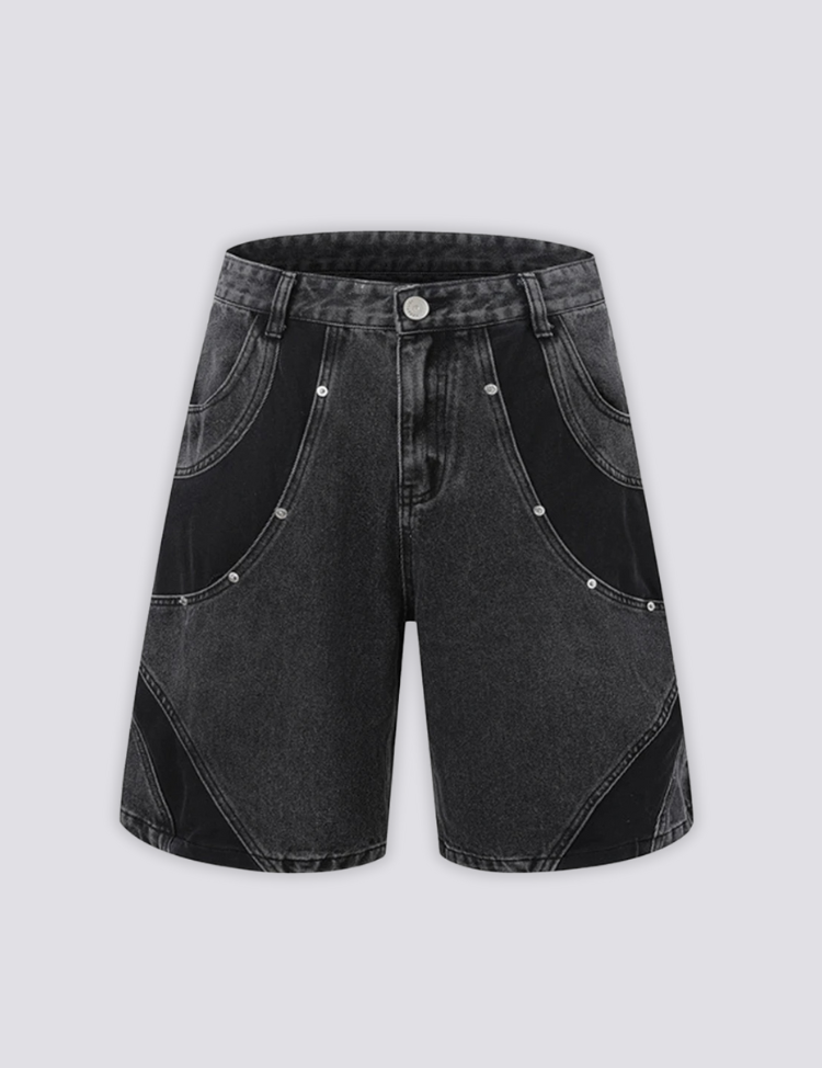 Short en Jean Bicolore - ツートン