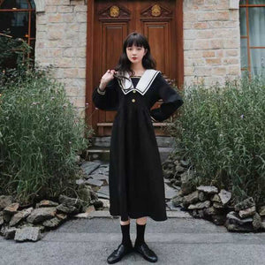 Robe Japonaise Noire 'Sashiko'