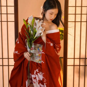Robe Japonaise Rouge 'Hanaé'