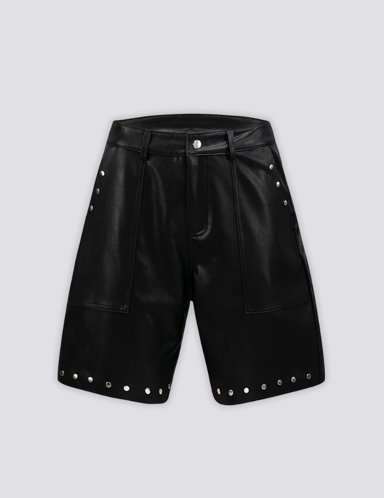 Short en Cuir Noir