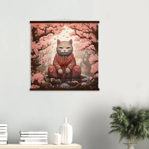 Tableau Sakura Japonais 'Maneki-Neko'