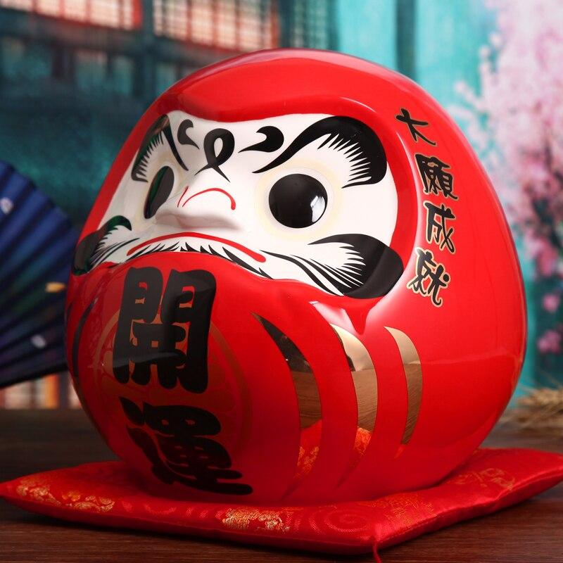7.5 inch Japanese Ceramic Daruma Doll Lucky Charm Feng Shui Zen Ornament Centerpiece Money Box Home Desktop Decoration Japanstreet
