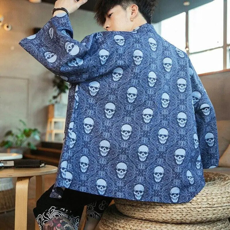 Cardigan au motif Tête de Mort pour homme dans un tissu doux et confortable