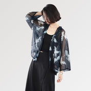Kimono Femme Noir Transparent 'Hayko'