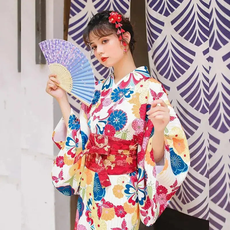 Kimono Japonais Femme Coloré 'Reiko'