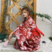 Kimono Japonais Femme Rouge 'Madoka'