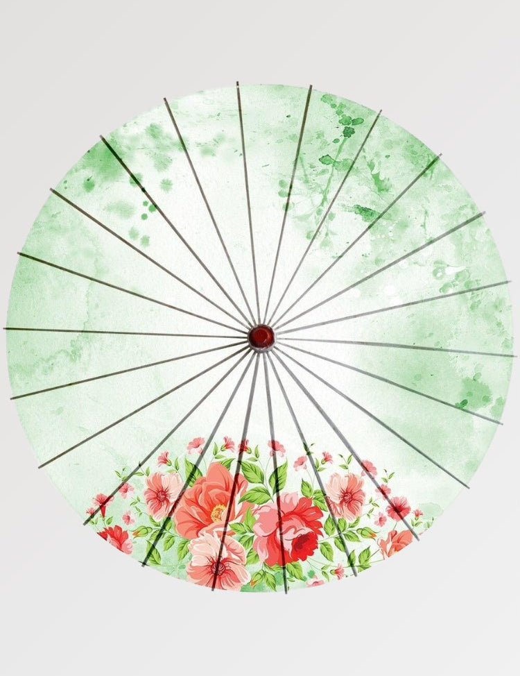 ombrelle japonaise verte
