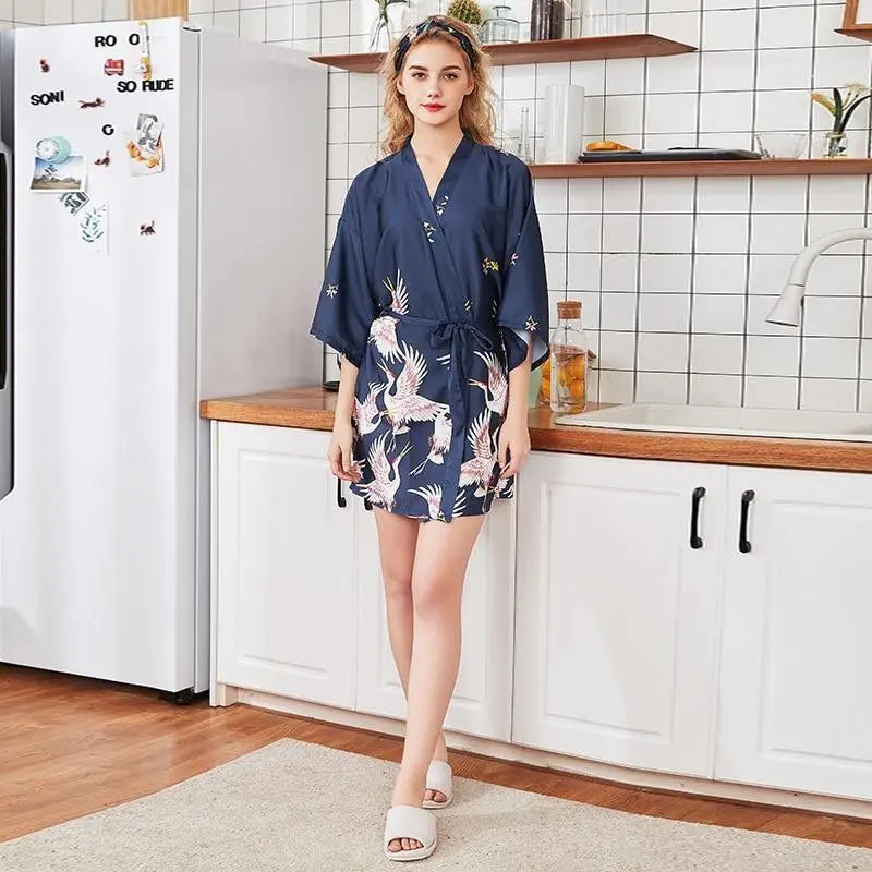 Pyjama Japonais Bleu style Kimono