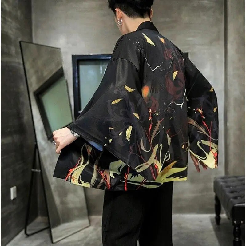 Veste Haori Noir Homme 'Artefact'