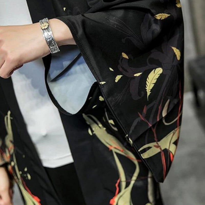 Veste Haori Noir Homme 'Artefact'