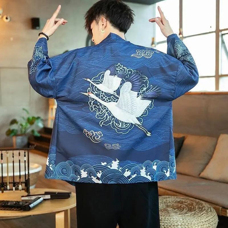 Veste Kimono Bleu Marine 'Édition Kaïto'