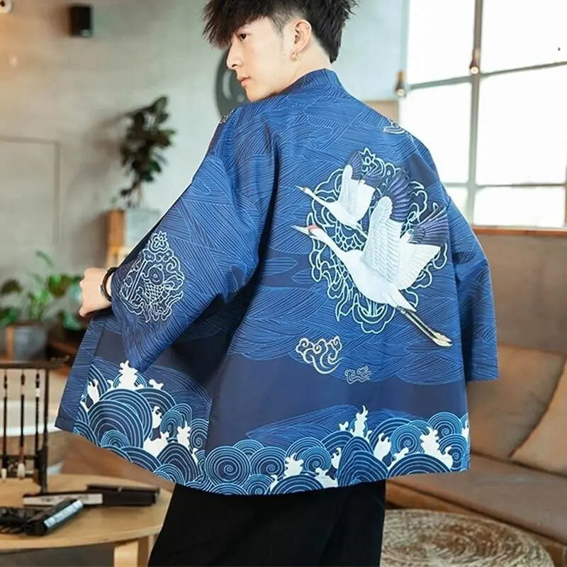 Veste Kimono Bleu Marine 'Édition Kaïto'