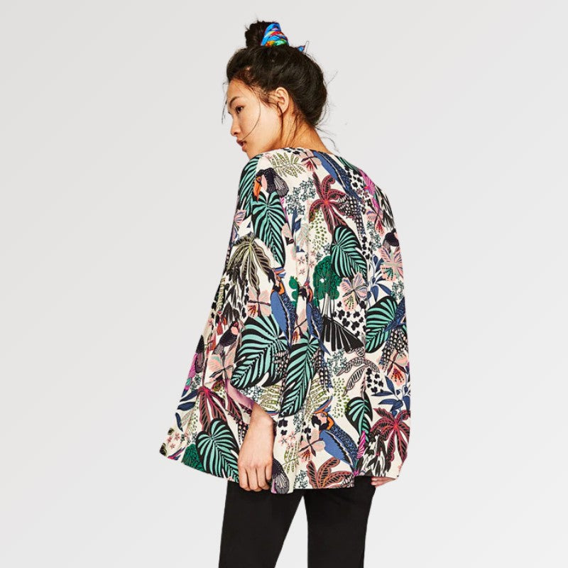 veste kimono femme fleurie