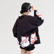 Veste Kimono Femme Rose 'Maneki Neko'
