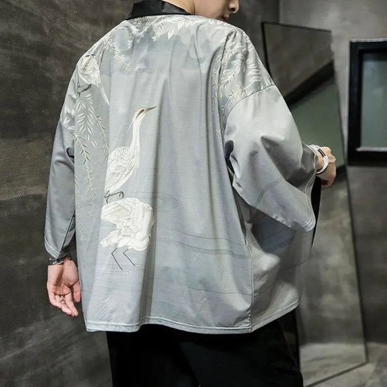 Veste Kimono Grise Homme 'Tamotsu'