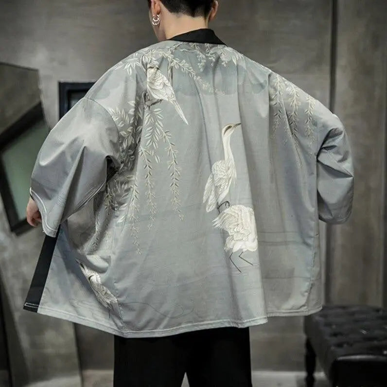 Veste Kimono Grise Homme 'Tamotsu'