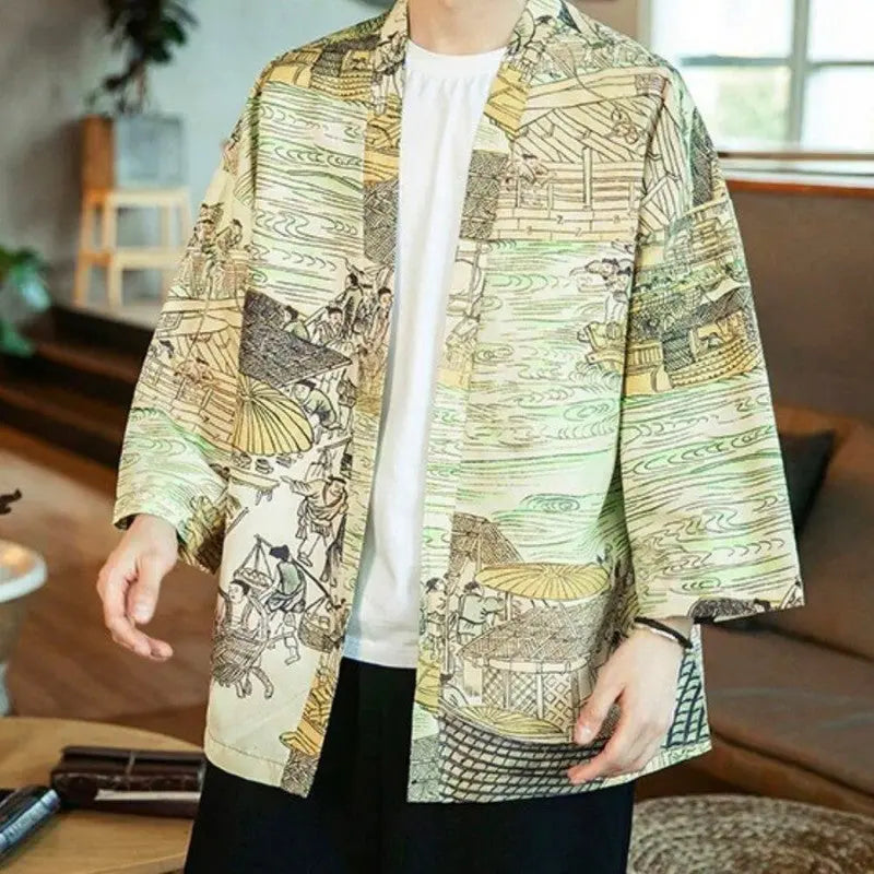 Veste Kimono Homme Estampe 'Édition Kaïto'