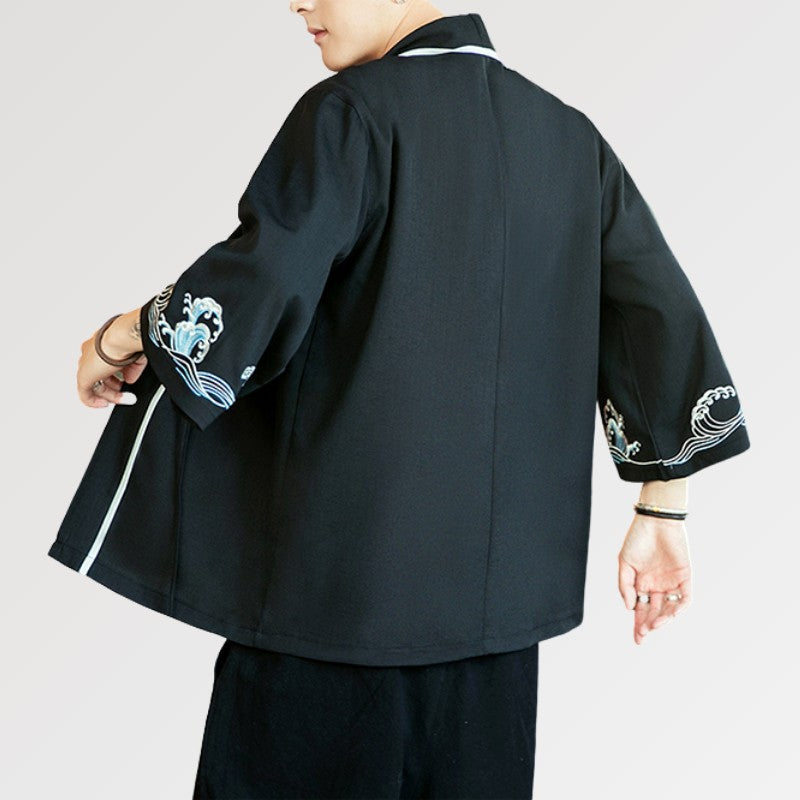 Veste Kimono Homme Motif Vague 'Iko'