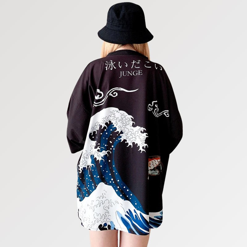 Veste Kimono Vague Femme 'Kanagawa'