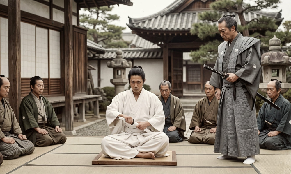 Évocation historique du seppuku, le rituel d'honneur des samouraïs du Japon féodal