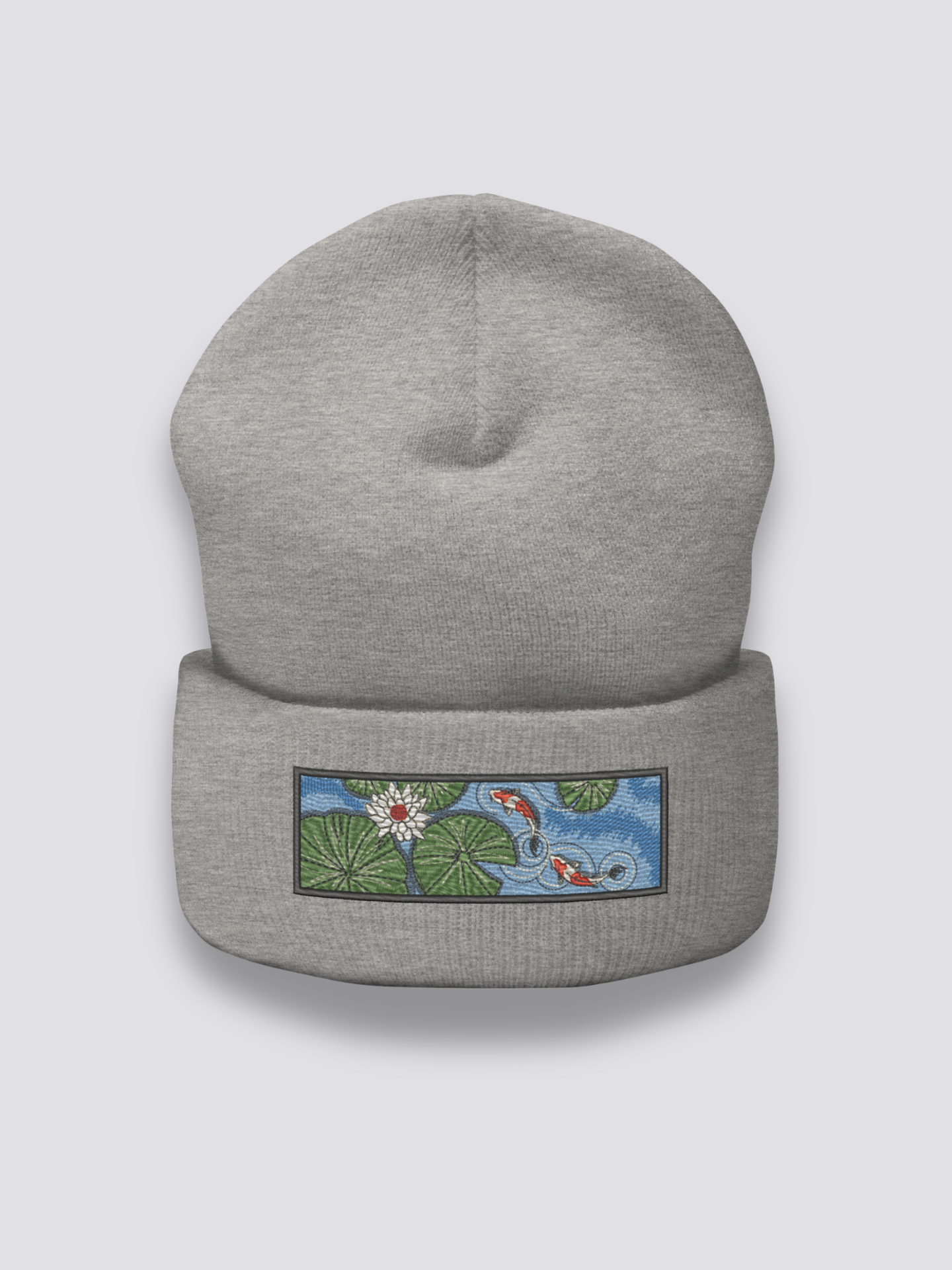 Bonnet japonais à des carpes koï brodées, porté - Japanstreet