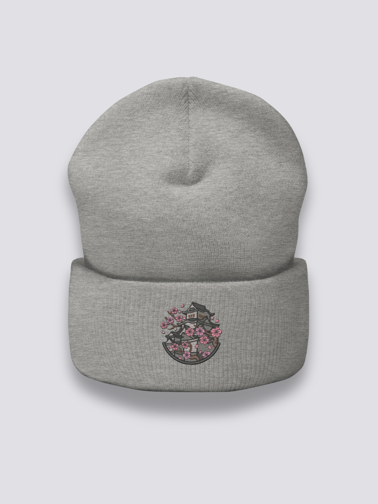 Bonnet japonais à le château de Himeji brodé, coloris gris foncé - Japanstreet