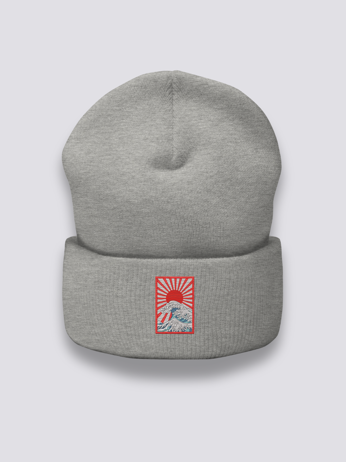 Bonnet japonais à une scène d'estampe ukiyo-e brodée, coloris gris foncé - Japanstreet