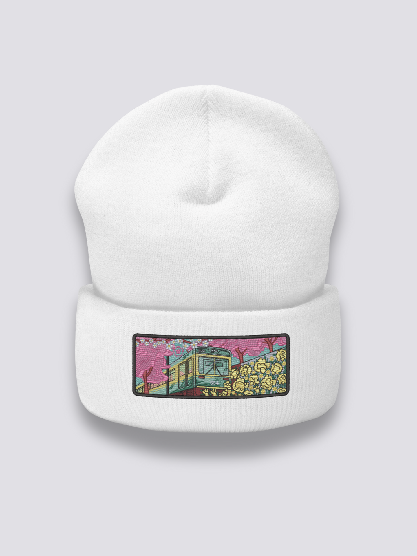 Bonnet japonais à un motif japonais old school brodé, coloris blanc - Japanstreet