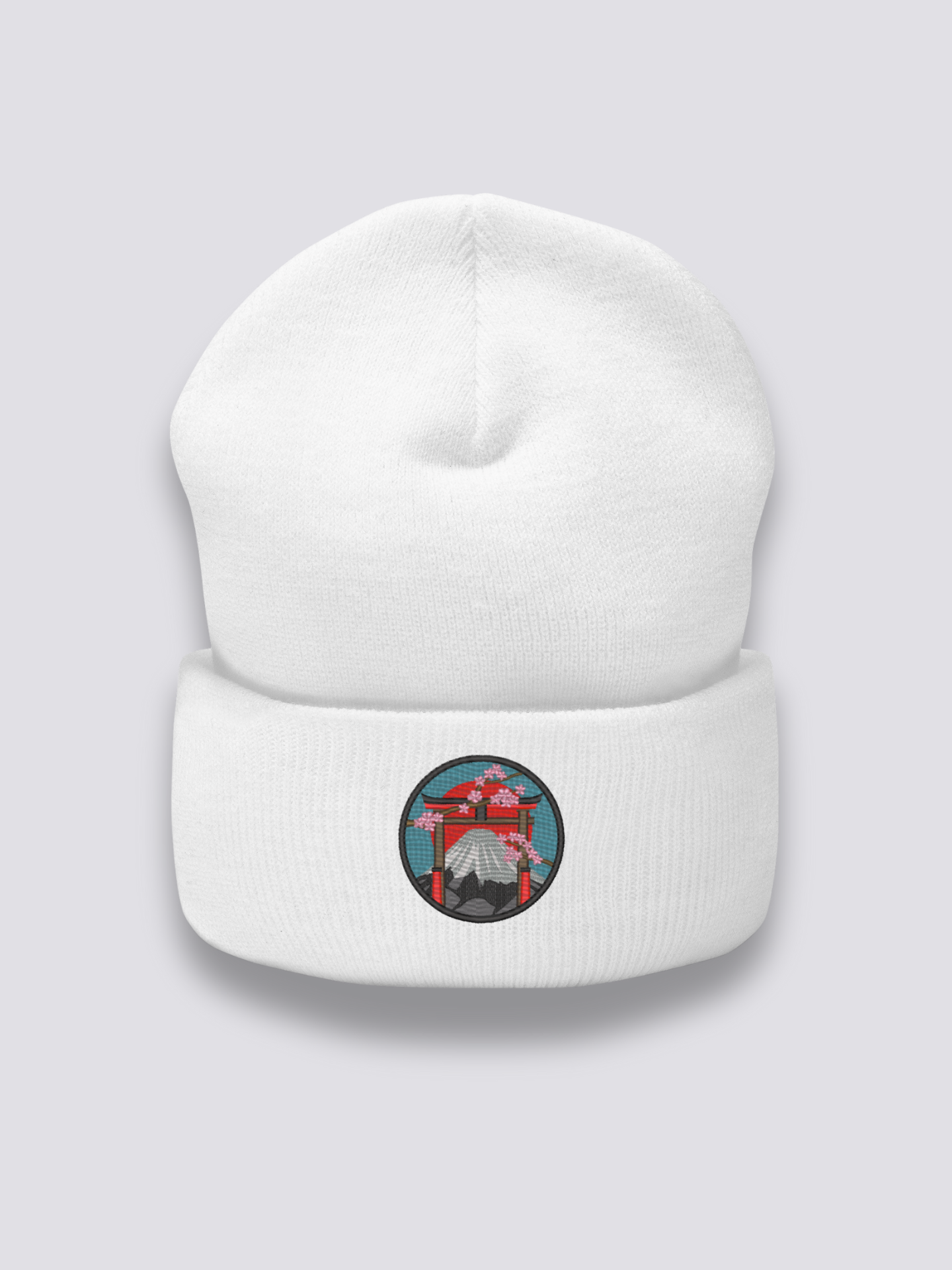 Bonnet japonais à un emblème japonais traditionnel brodé, coloris blanc - Japanstreet
