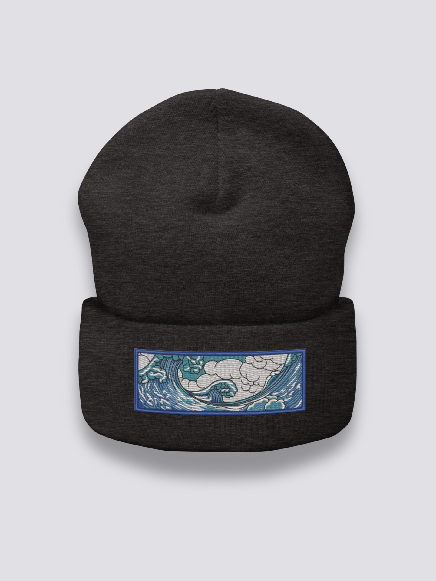 Bonnet japonais à la grande vague de Kanagawa brodée, vue 2 - Japanstreet