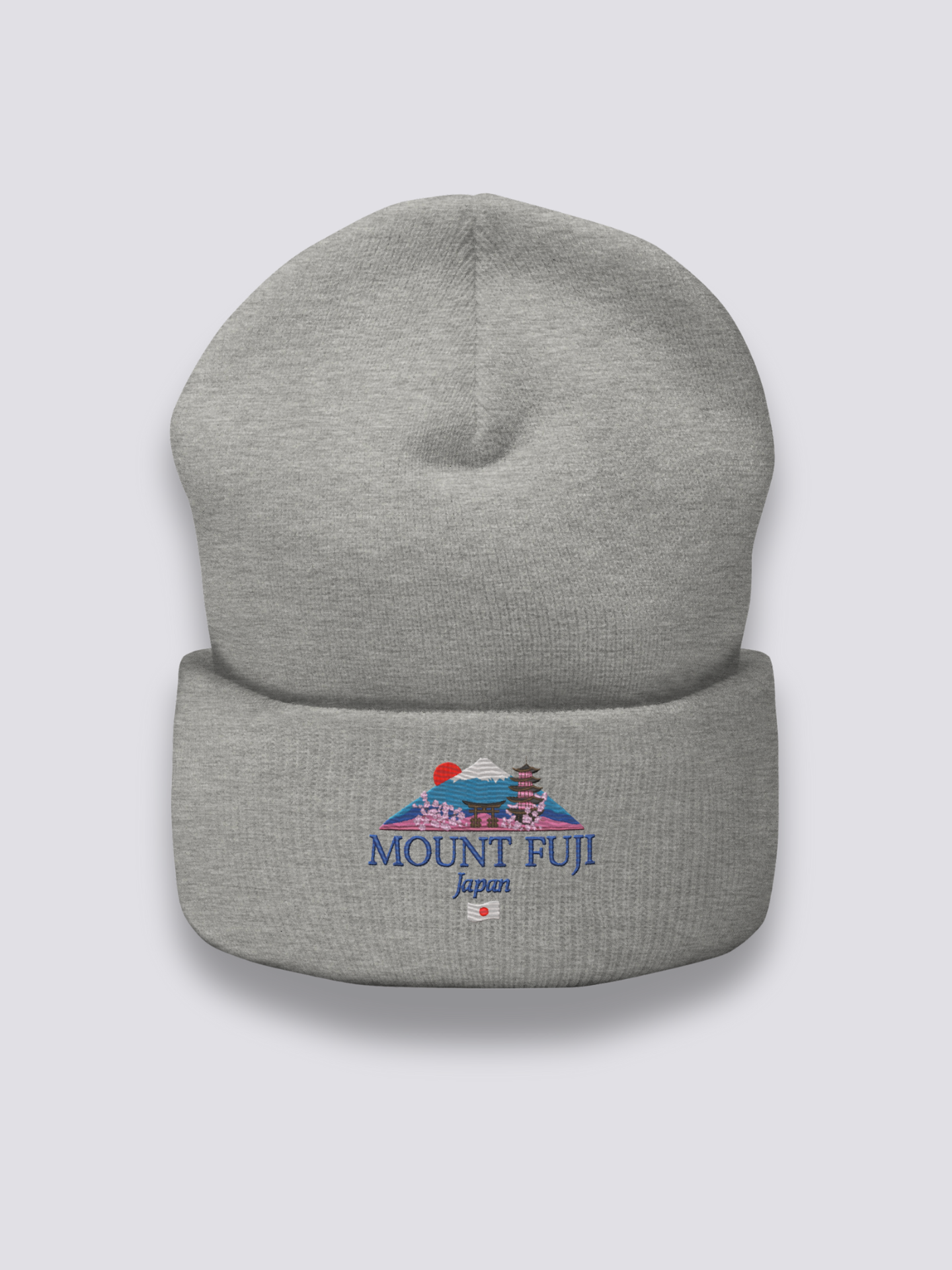 Bonnet japonais à le mont Fuji brodé, coloris gris foncé - Japanstreet