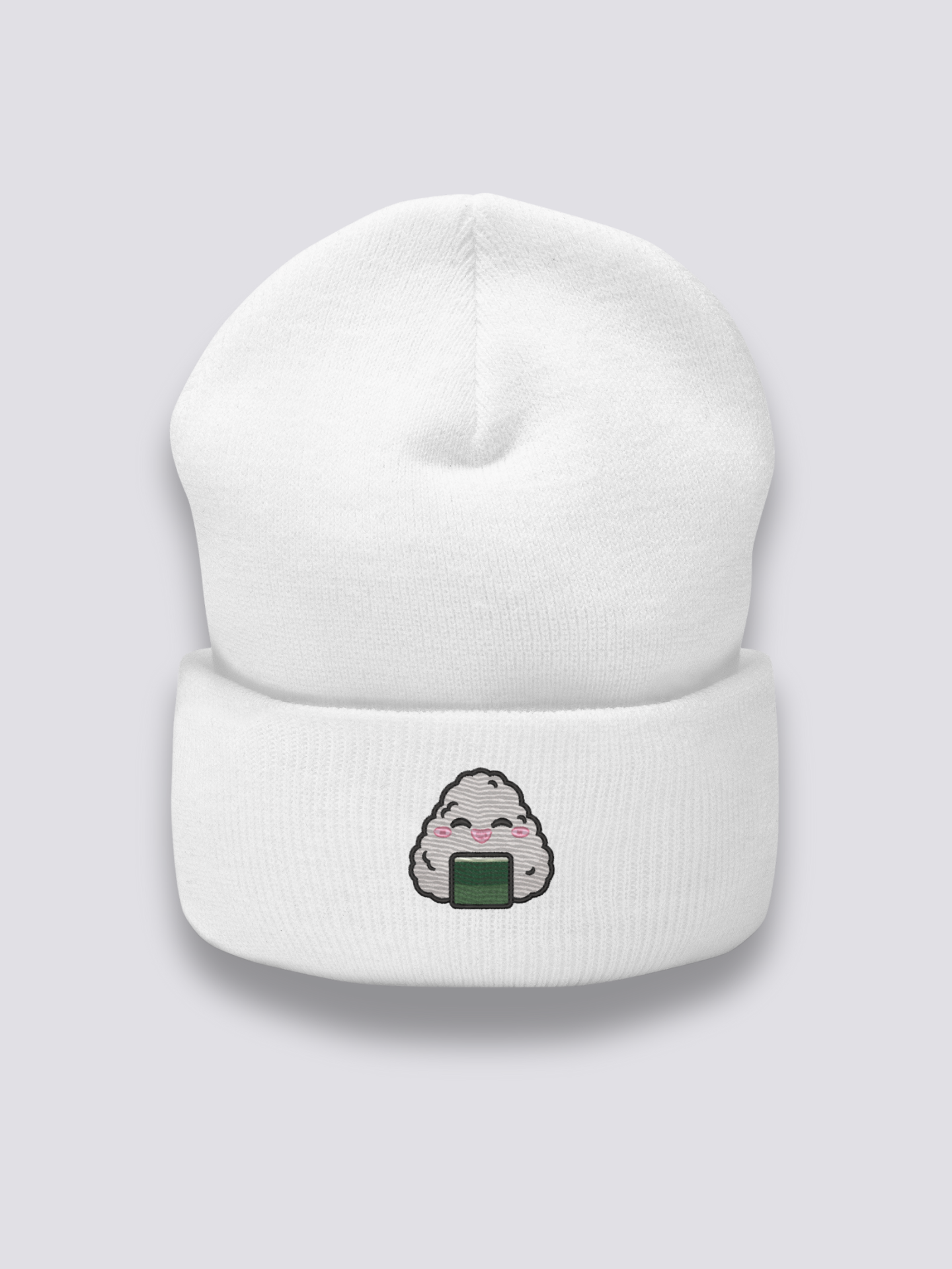 Bonnet japonais à un onigiri brodé, coloris blanc - Japanstreet