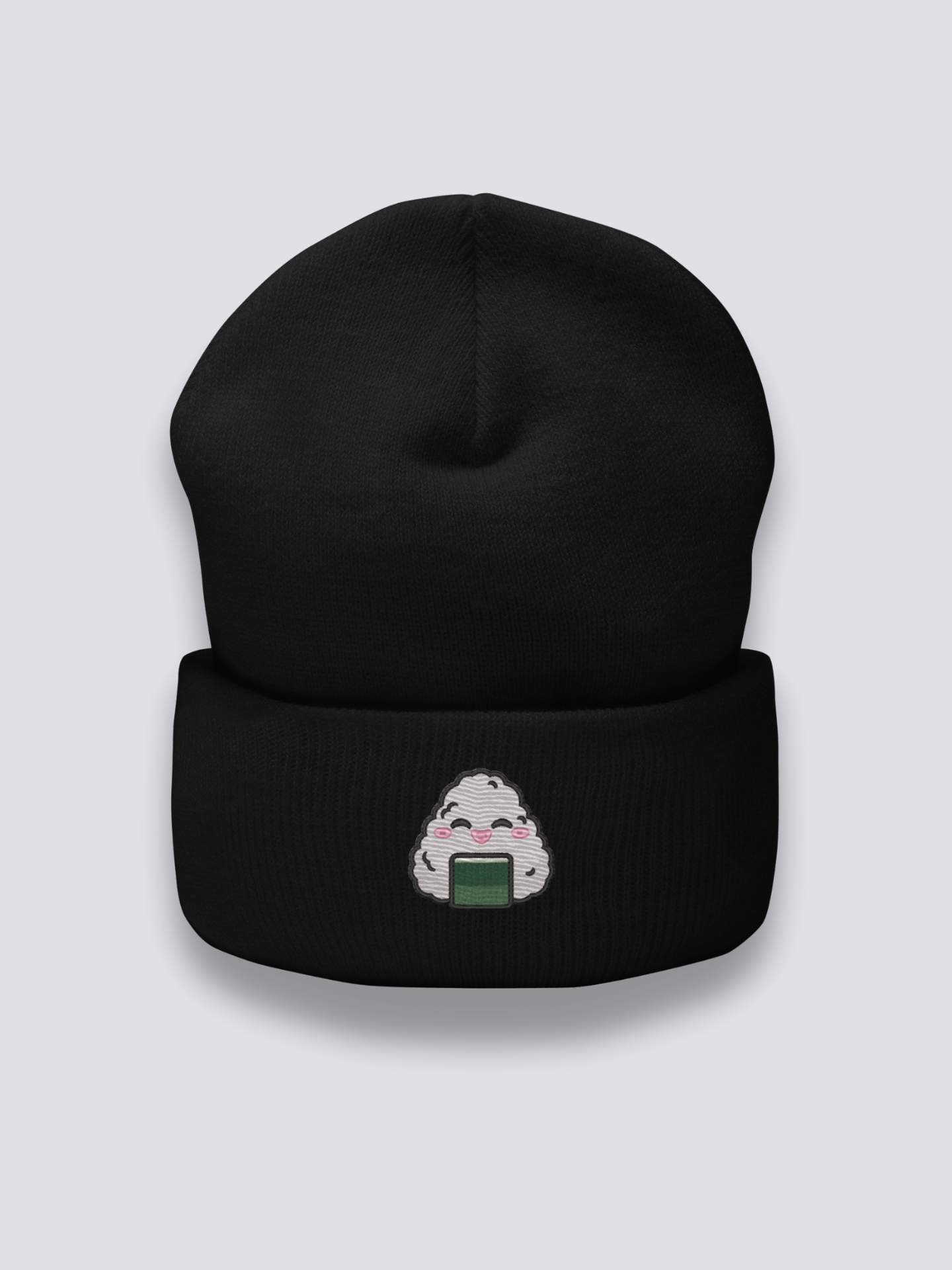 Bonnet japonais à un onigiri brodé, coloris noir - Japanstreet