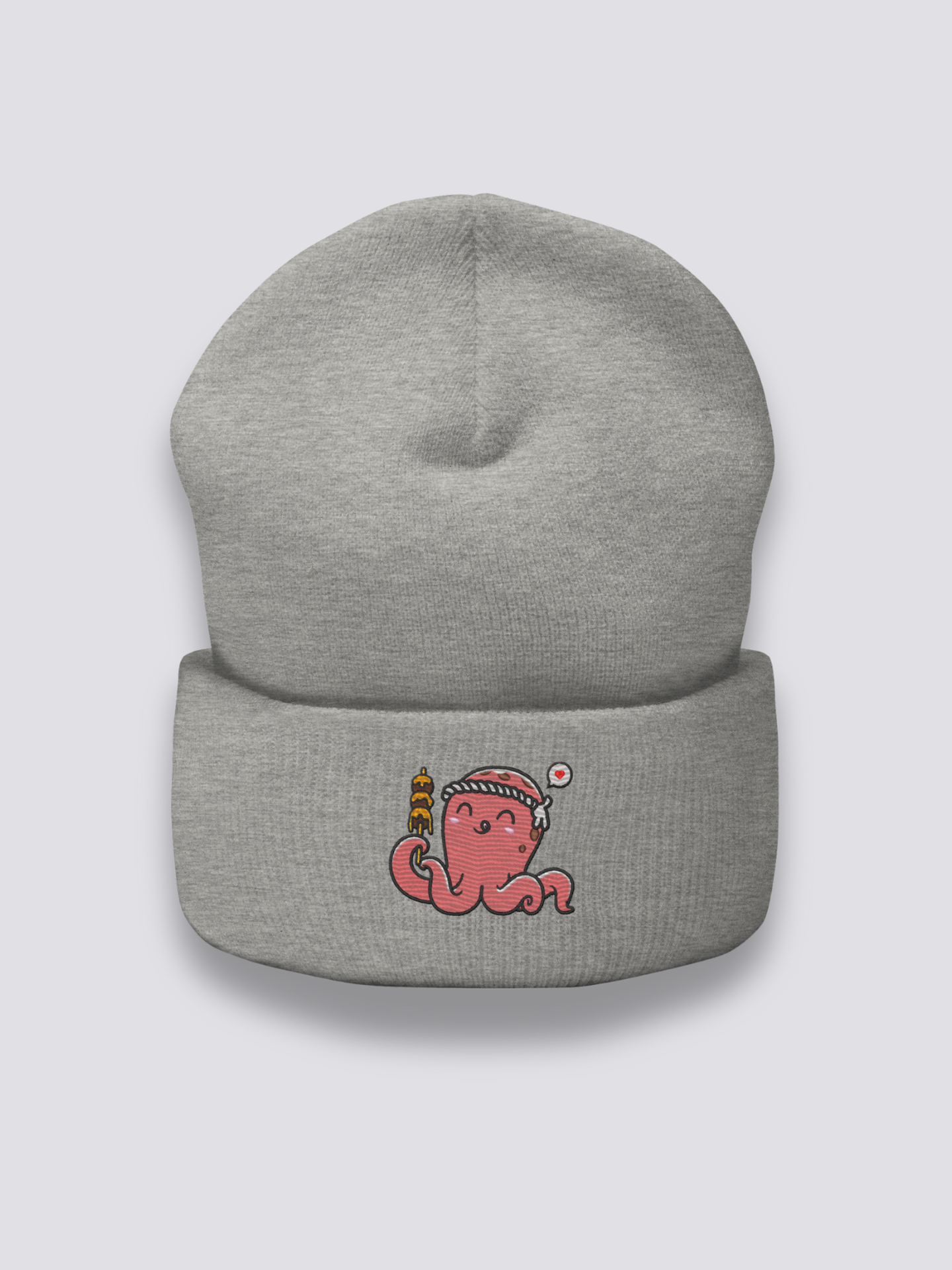 Bonnet japonais à un poulpe brodé, coloris gris foncé - Japanstreet