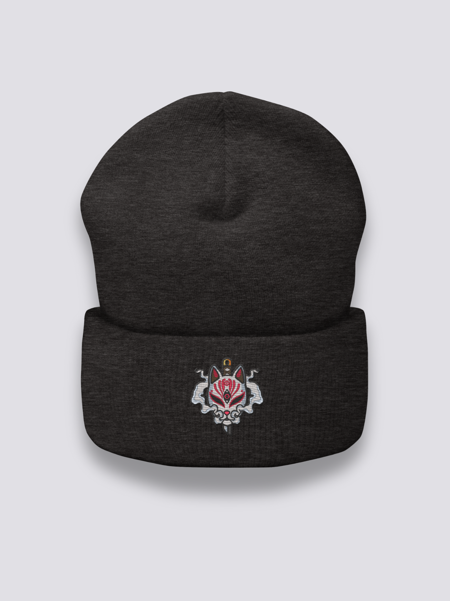 Bonnet japonais à un renard kitsune brodé, vue 4 - Japanstreet