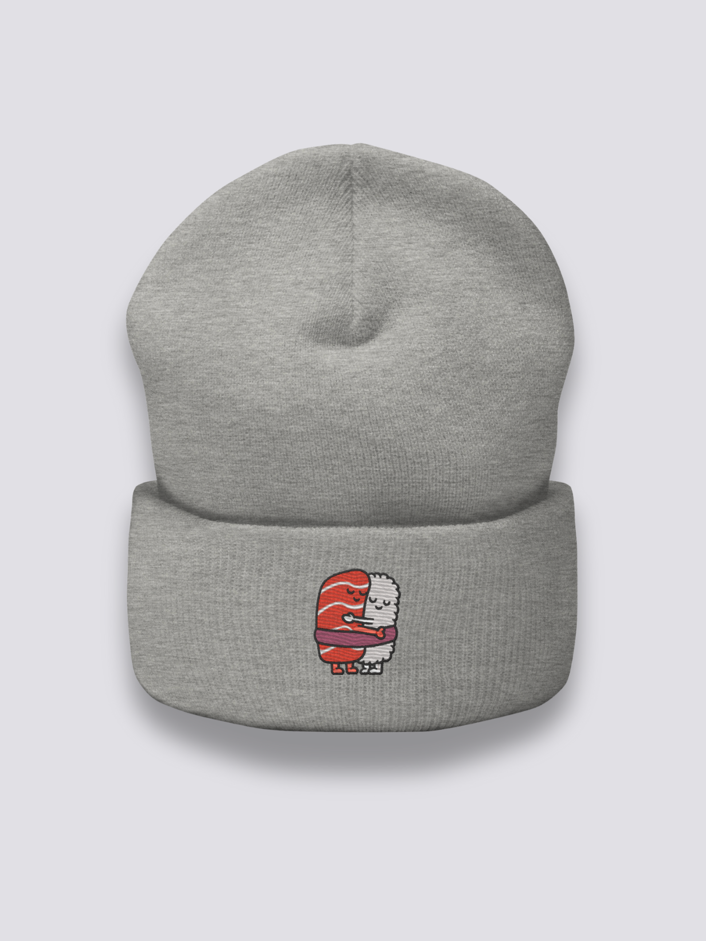 Bonnet japonais à un nigiri au saumon brodé, coloris gris foncé - Japanstreet