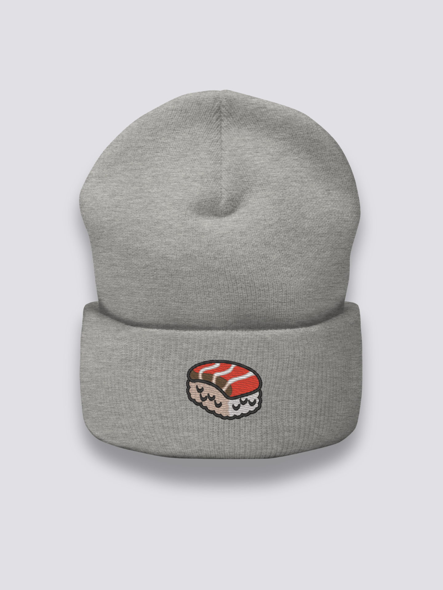 Bonnet japonais à un nigiri au saumon brodé, coloris gris foncé - Japanstreet