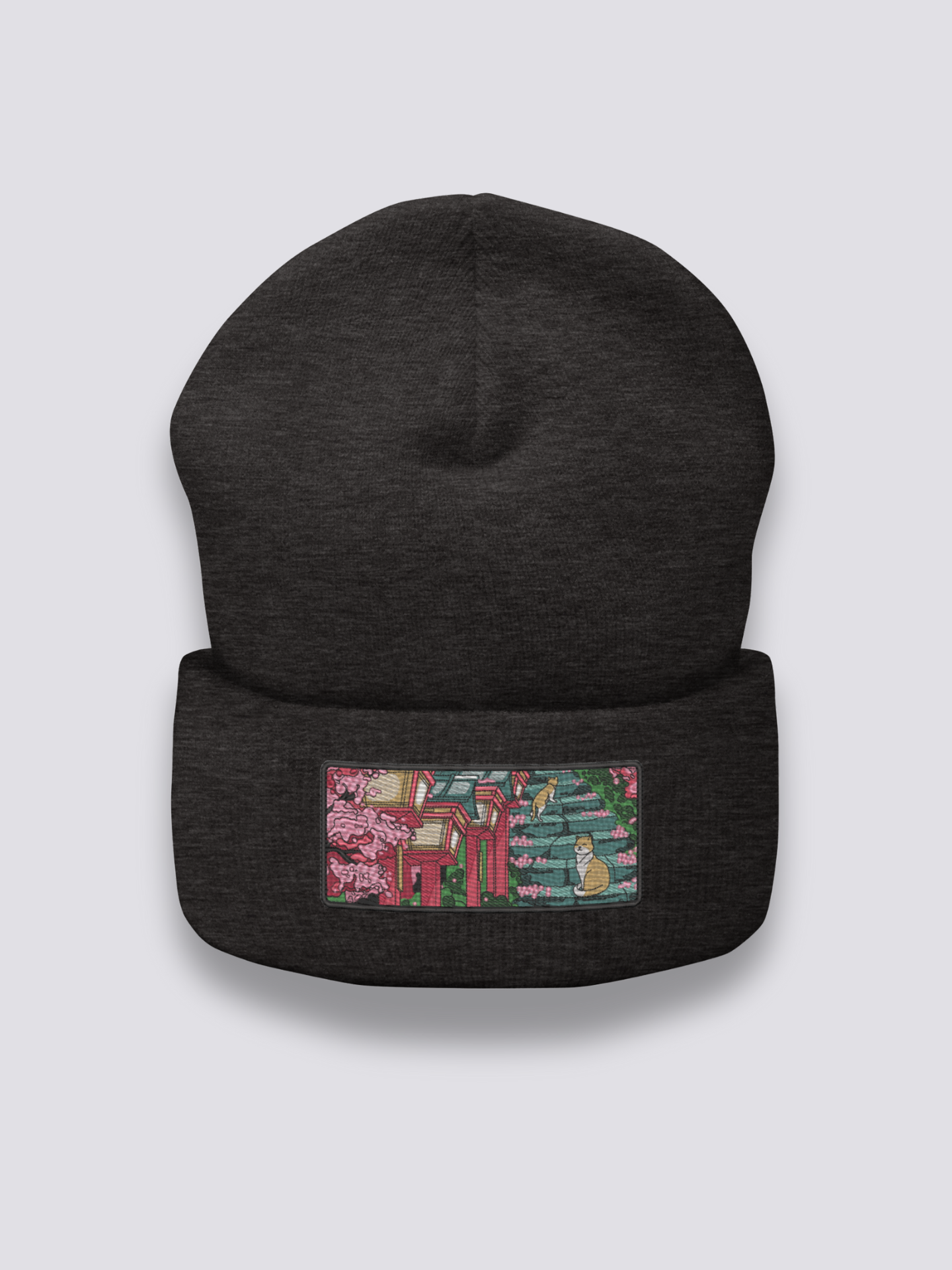 Bonnet japonais à un temple japonais brodé, vue 4 - Japanstreet