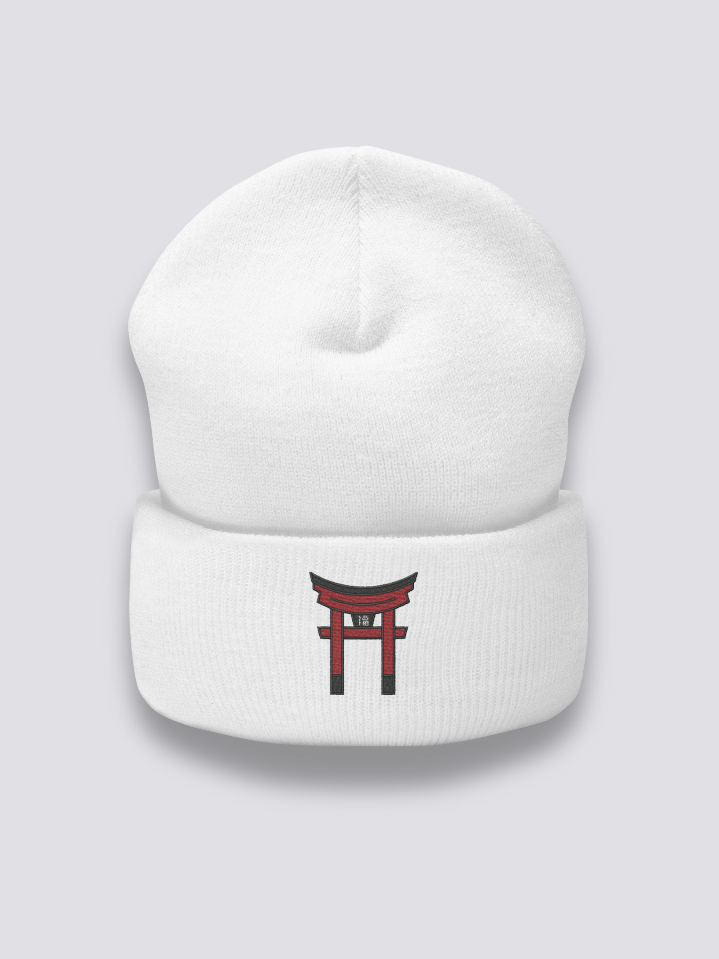 Bonnet japonais à un portique torii brodé, coloris blanc - Japanstreet