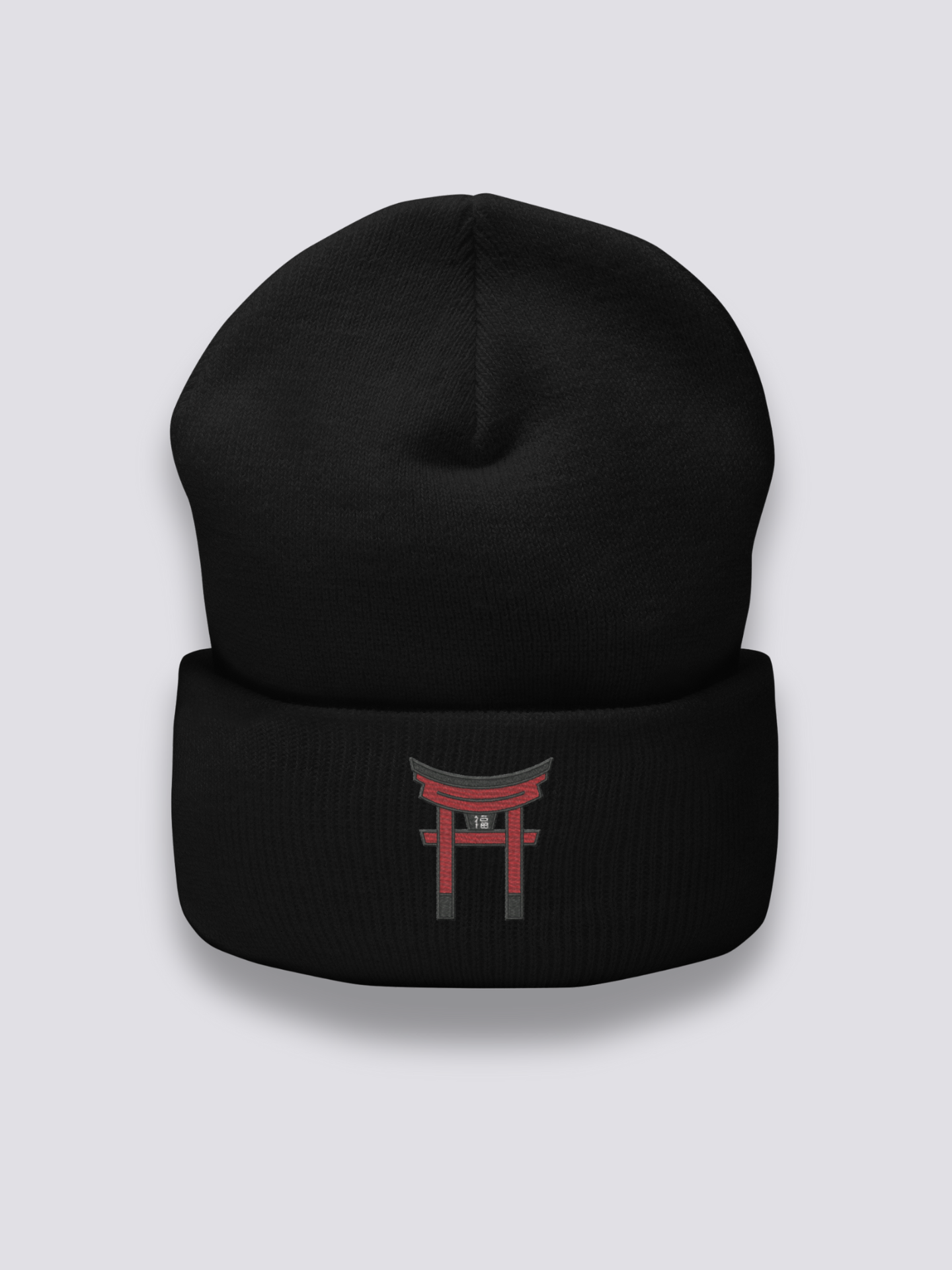 Bonnet japonais à un portique torii brodé, coloris noir - Japanstreet