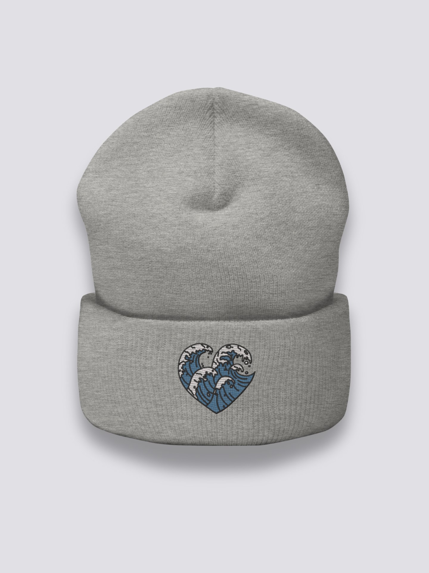 Bonnet japonais à des vagues japonaises brodées, coloris gris foncé - Japanstreet
