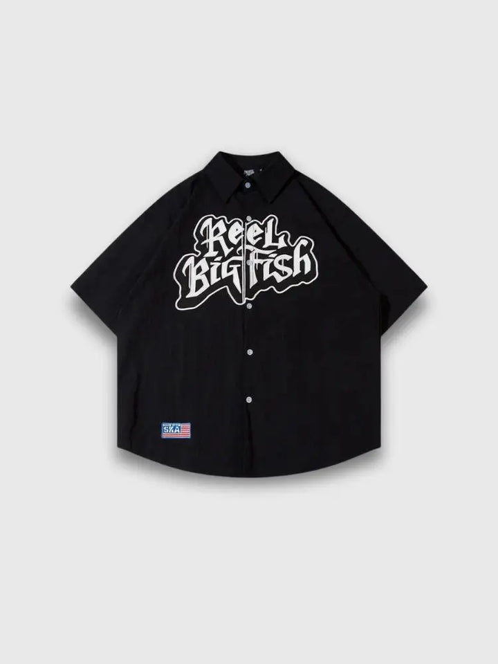 Chemise Noir 'Big Fish' Japanstreet