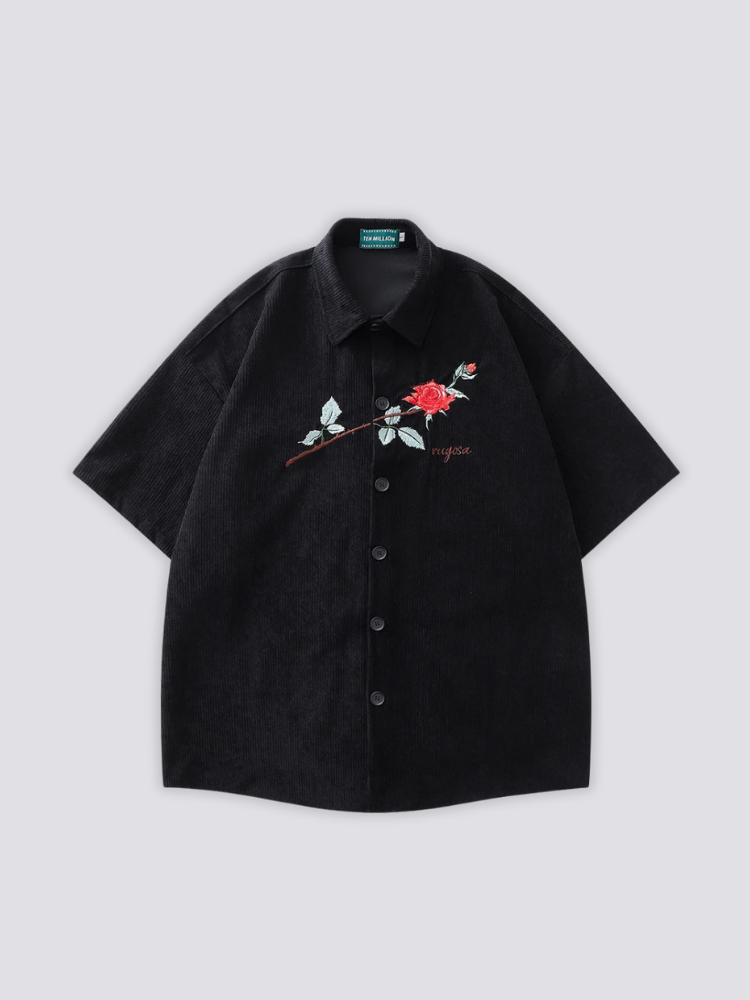 Chemise Rose Brodée
