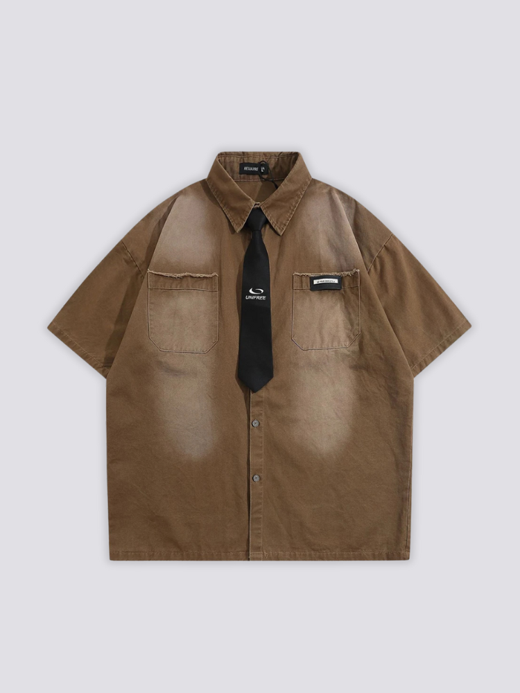 Chemise avec Cravate marron