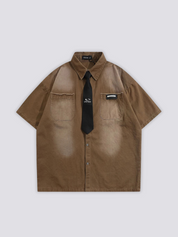 Chemise avec Cravate marron